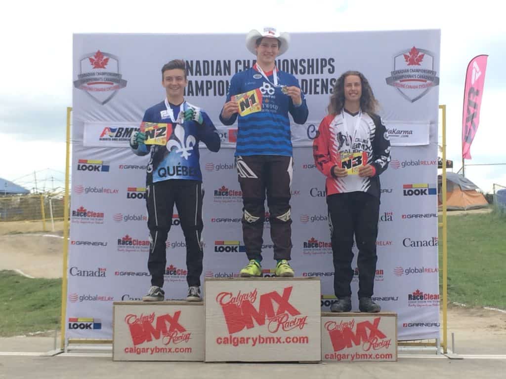 Aidan Webber on the top podium at the 2016 Canadian National BMX Championships.