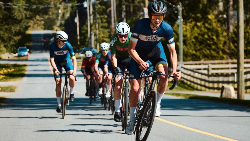 Road cyclists on the road