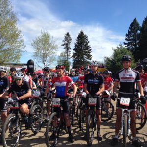At the start line for the men's XC Crit.